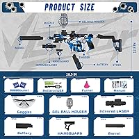 Vista 4 de Lanzador eléctrico de bolas de gel, lanzador automático de bolas de salpicaduras de alta velocidad con más de 60000 y gafas, juguetes de bolas