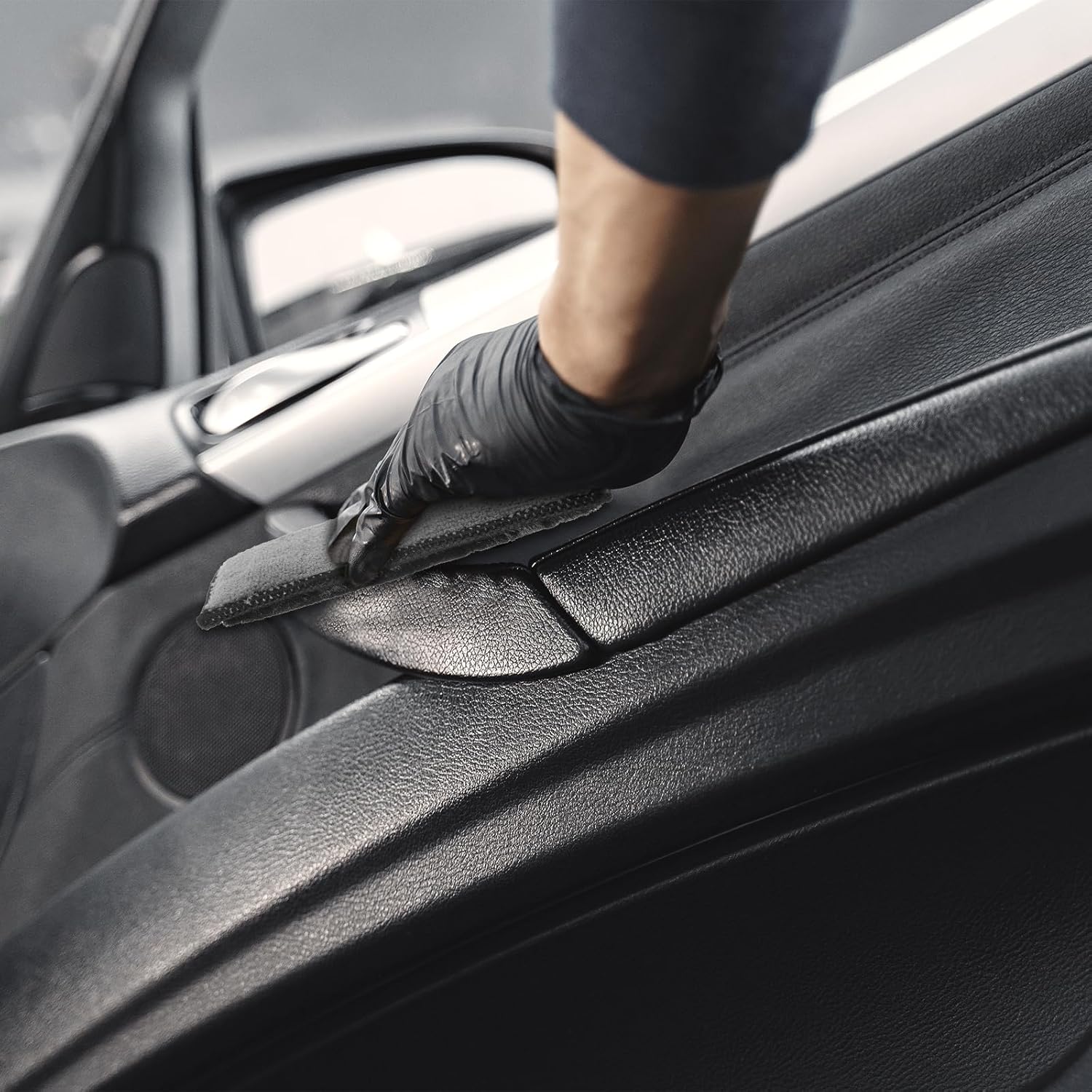 3 Pcs Interior Scrubbing Sponges, Scrub Pads Car Detailing, 6"×5" Interior Scrub Pad, Microfiber Car Wash Sponges for Cars Leather, Boat, Wood, Plastic, Marble, Motorcycle, Upholstery (Gray Black) - Image 7