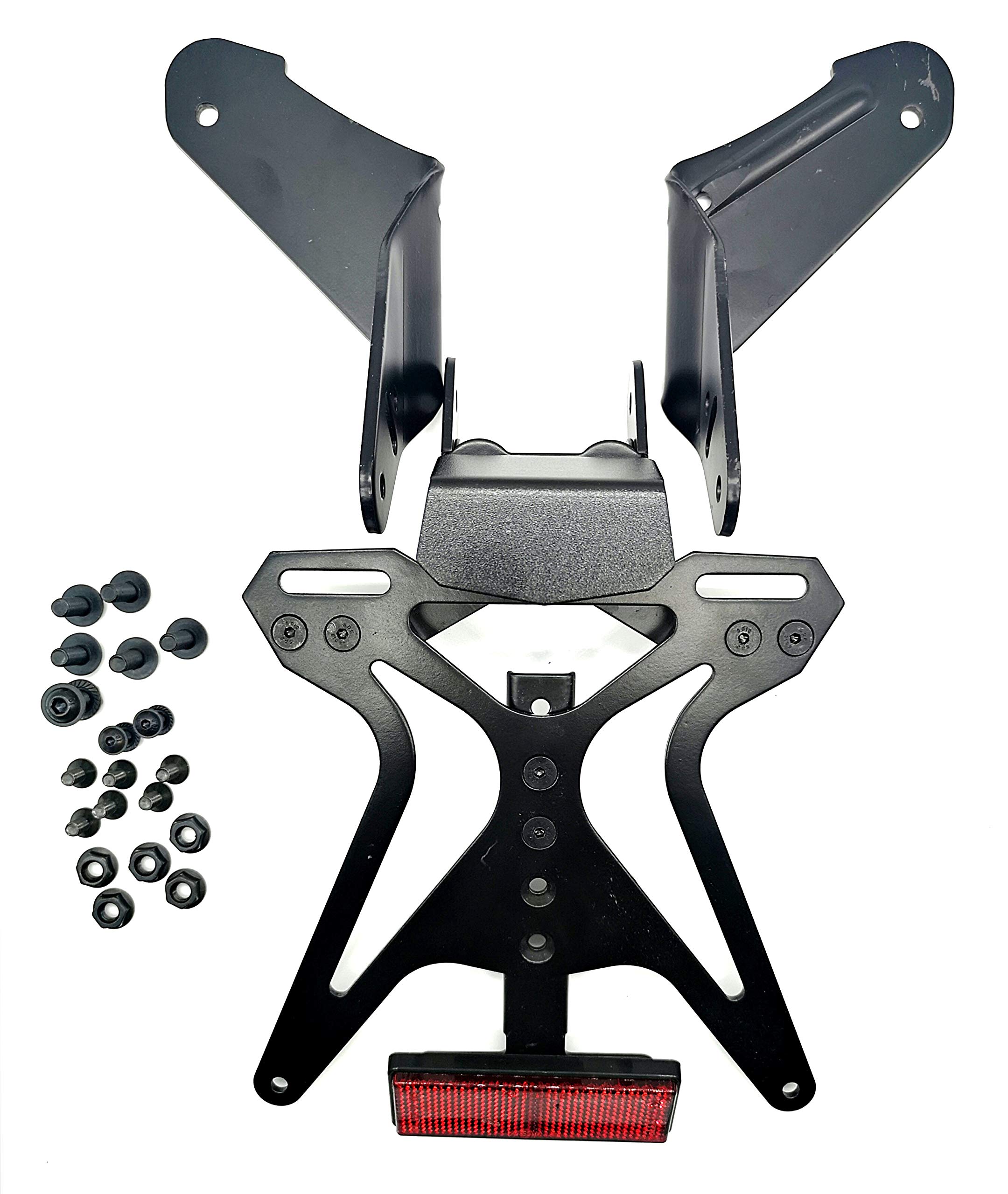 ONE by CAMAMOTO Portatarga Regolabile/Reclinabile Predisposto per Luce Targa Catarinfragente Yamaha T-Max 530 Modelli 2012/2016