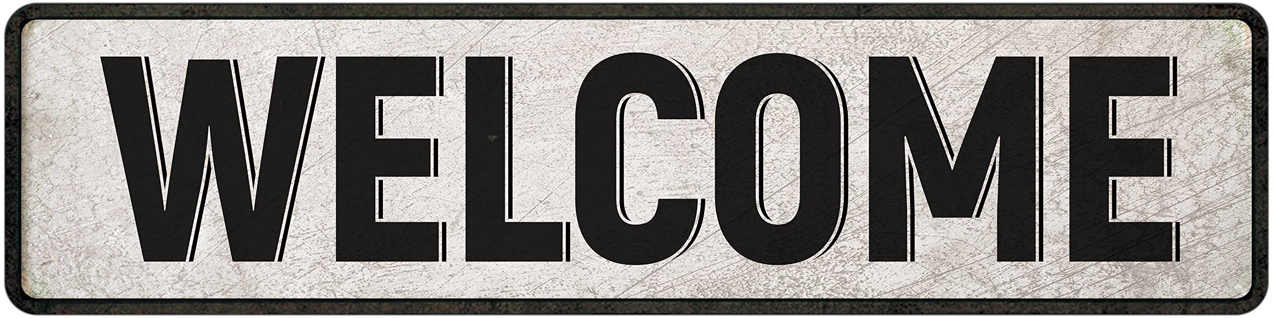 Welcome Retro Tin Signs Aluminum Metal Sign Gift for Home Kitchen Outdoor Garden Yard Wall Porch Decor 4x16 Inch