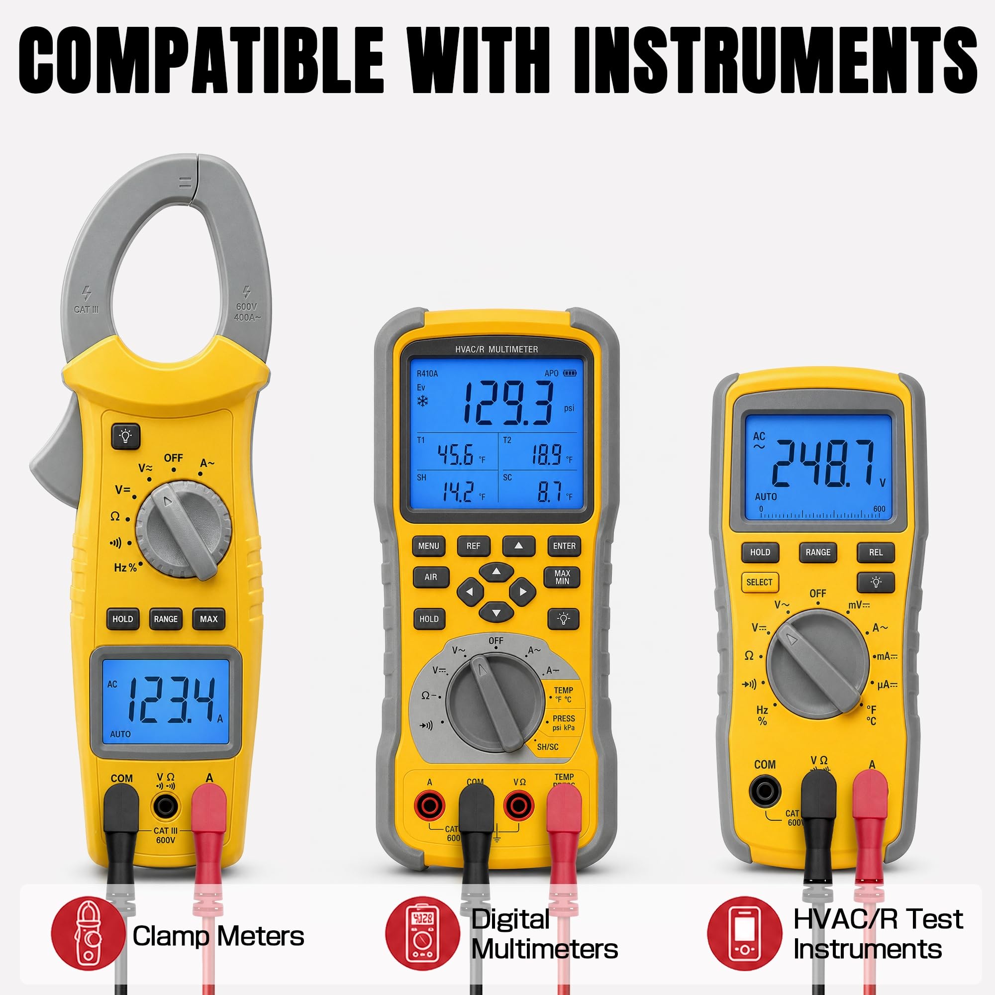 Replacement for Fieldpiece ATLK7 HVAC Silicone Test Lead Kit Clamp Meters — Amazon image 2