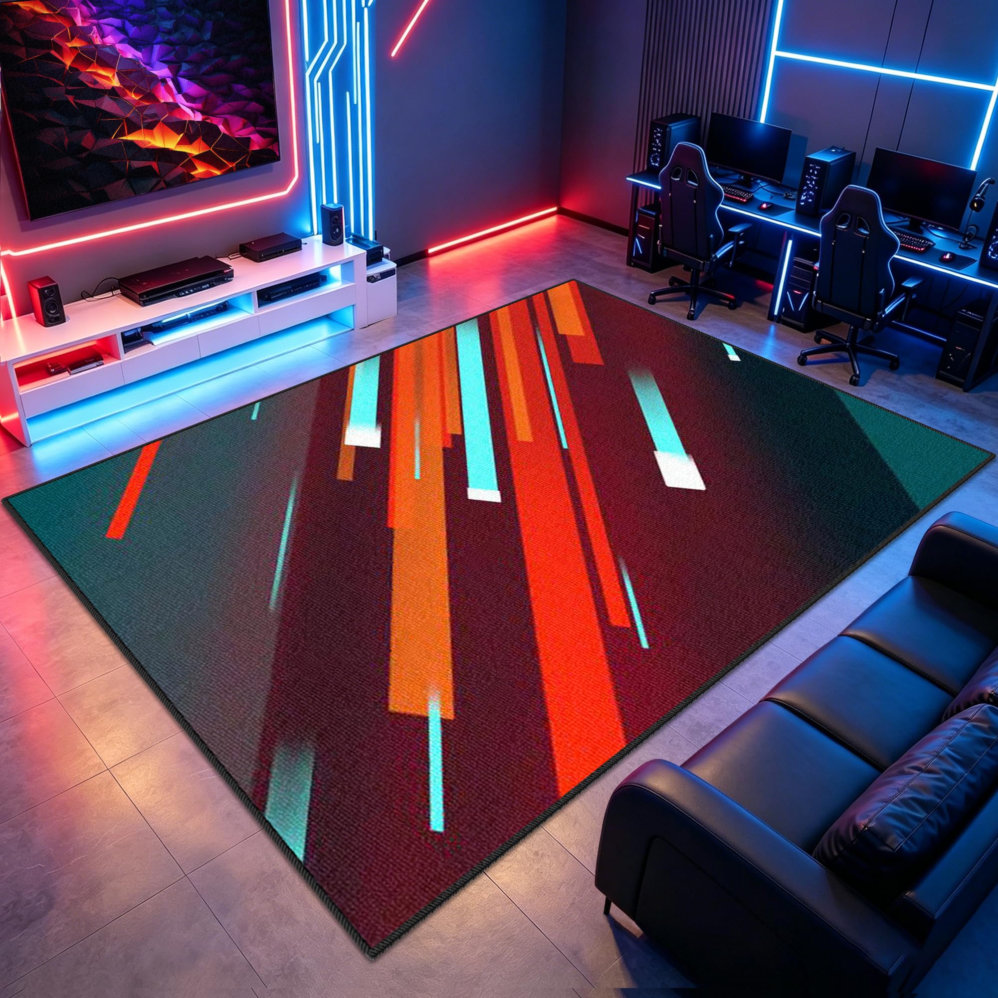 Tapis gamer de jeu 3D antidérapant et grand tapis de sol de protection gaming 200x270 cm