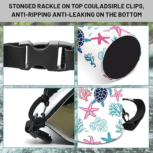 Miniatura 3 de Bolsa seca impermeable, con parte superior enrollable, tortuga marina, coral, estrella de mar, mochila impermeable de 5L10L20L, bolsas flotantes y