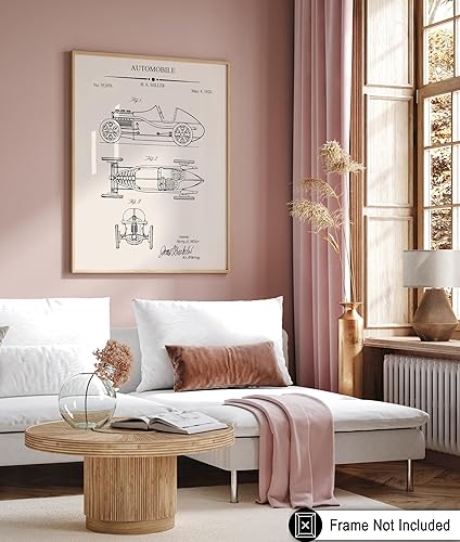 Miniatura 6 de Poster Master Plano de coche vintage - Impresión de patente de automóvil - Arte de vehículos de carreras - entusiasta del automóvil - Transporte -