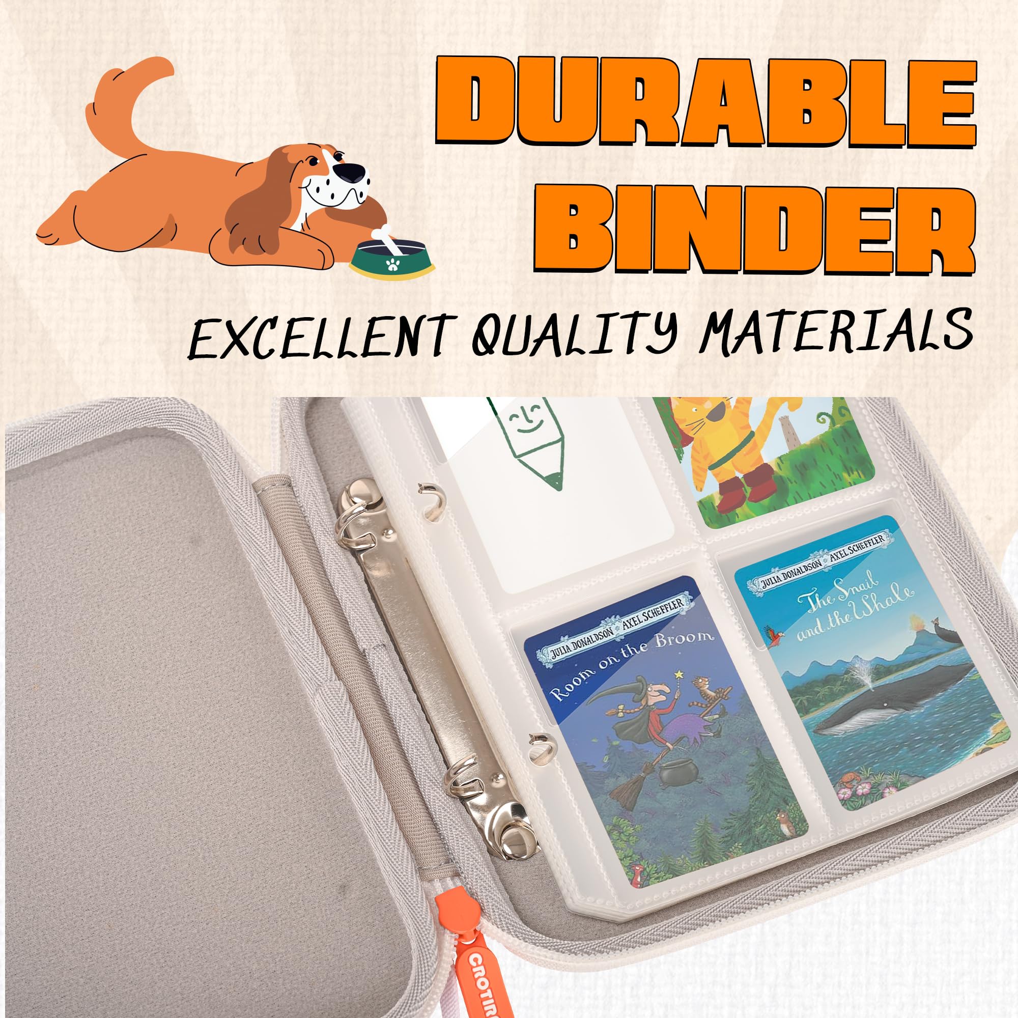 WOT I Kartenetui Für Yoto – 80-Taschen-Kartenhalter Mit Reißverschluss, Netztasche & Tragegurt, Orange, Perfekt Für Reisen & Aufbewahrung
