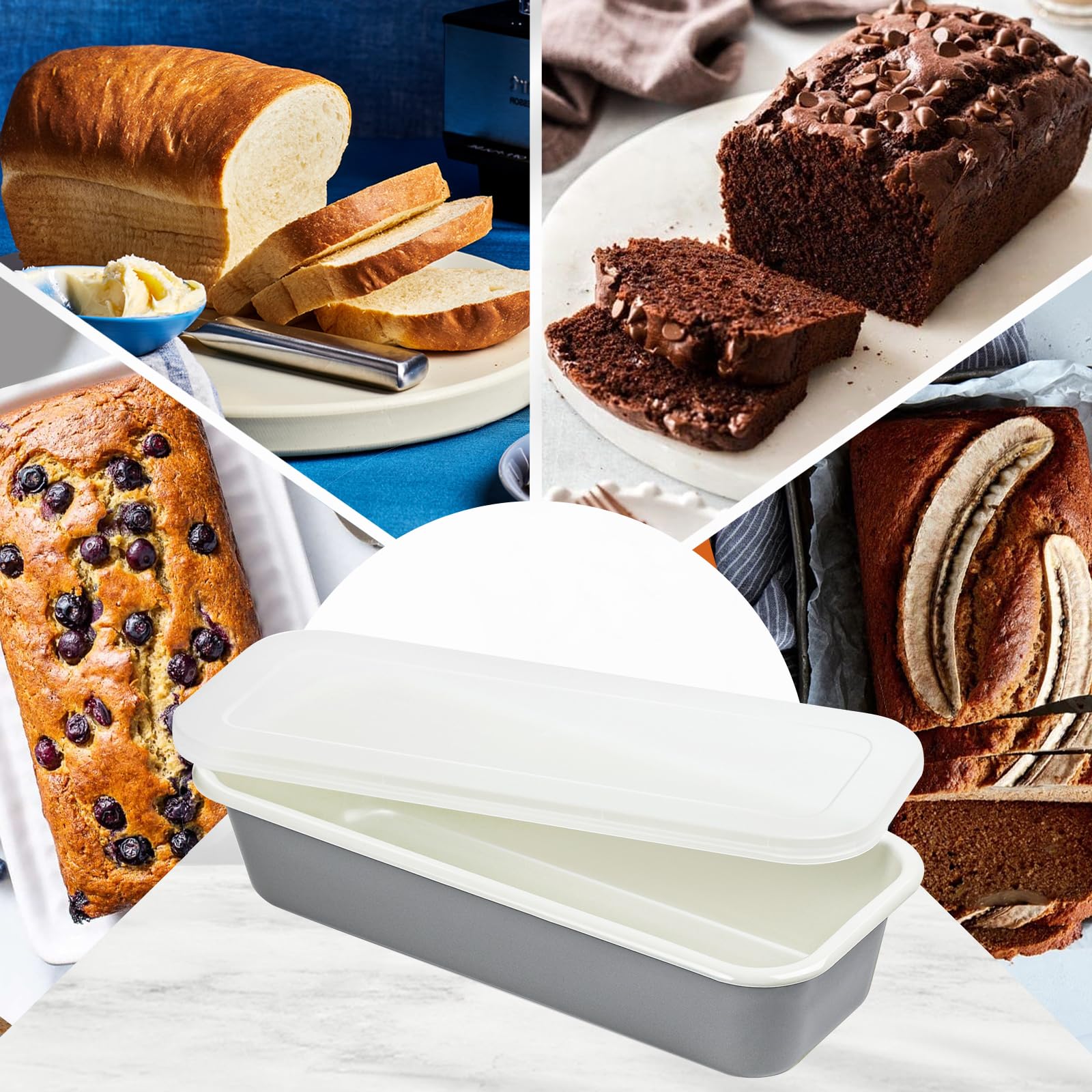 webake Stampo per pane smaltato, 32 cm, rettangolare, per torte, pane tostato, 32 x 13 x 7 cm