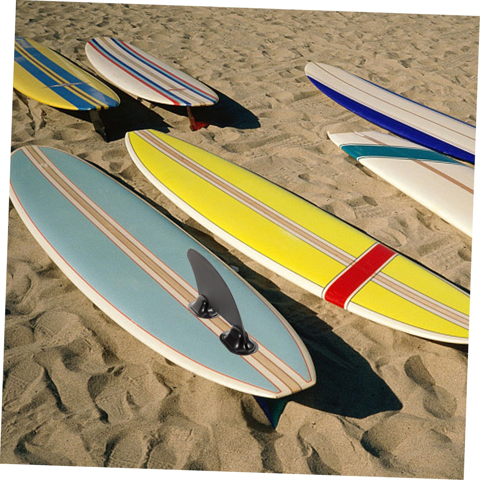 Sosoport Aufblasbares Kajak Mit Kleiner Ruderbasis Surfbretter Planke Kunststoff-Surfbrett-finne Kanu-Surfbrett Flosse Paddelwechsel Surfboard-ersatz Umweltschutz-PVC Black