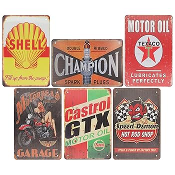 Amazon | レトリカン ブリキ看板セット アメリカン 雑貨 ブリキ