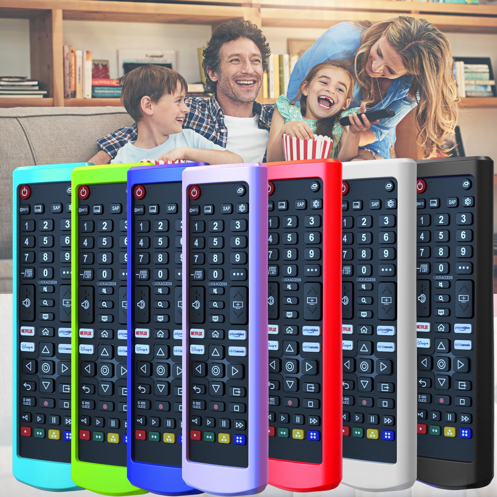 Paquete de 2 fundas para mando a distancia LG TV, funda para mando a distancia LG para Smart TV, funda de repuesto para batería que brilla en la oscuridad, verde y azul