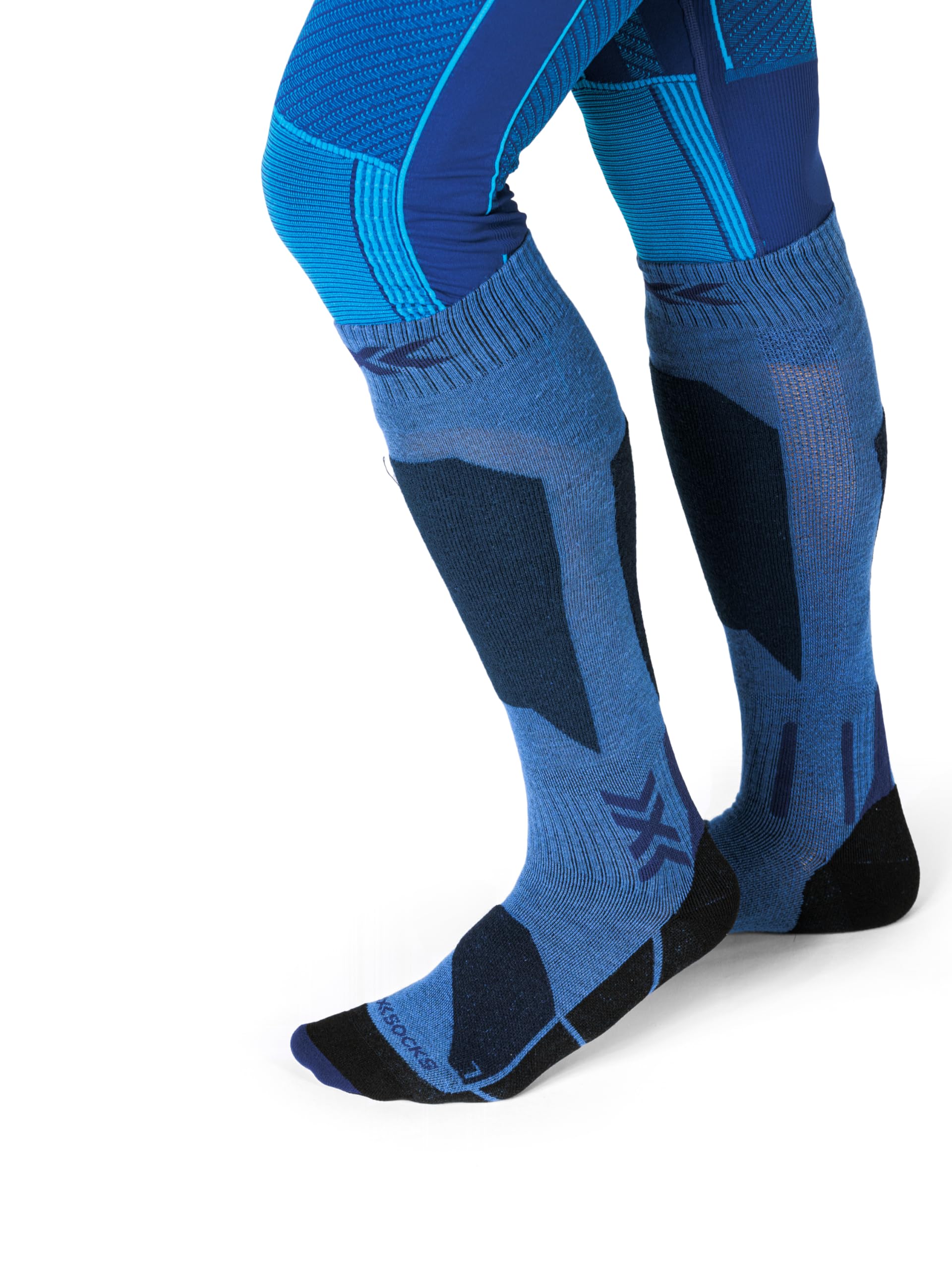 X-Socks Ski Discover OTC – Hochleistungs-Skisocken für Komfort & Unterstützung – O-Ring-Bandage für Stabilität – Ideal für Ski, Snowboard & Wintersport - Deep Purple/Hell Sand, 45-47