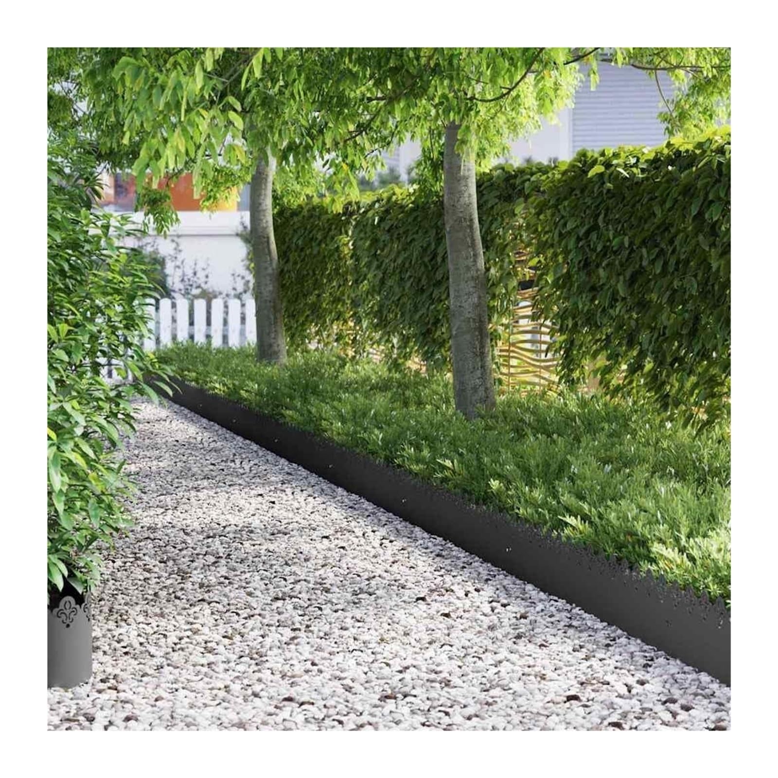 EBZFASO Steel Lawn Edging, Steel Edgings Of 103 0.05 22cm For Border Flower Beds(Black/30,Scrollwork)