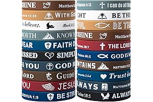 Bible Verse Bracelets - 20 Pcs Silicone Bracelets Bulk Jesus Bracelets -...