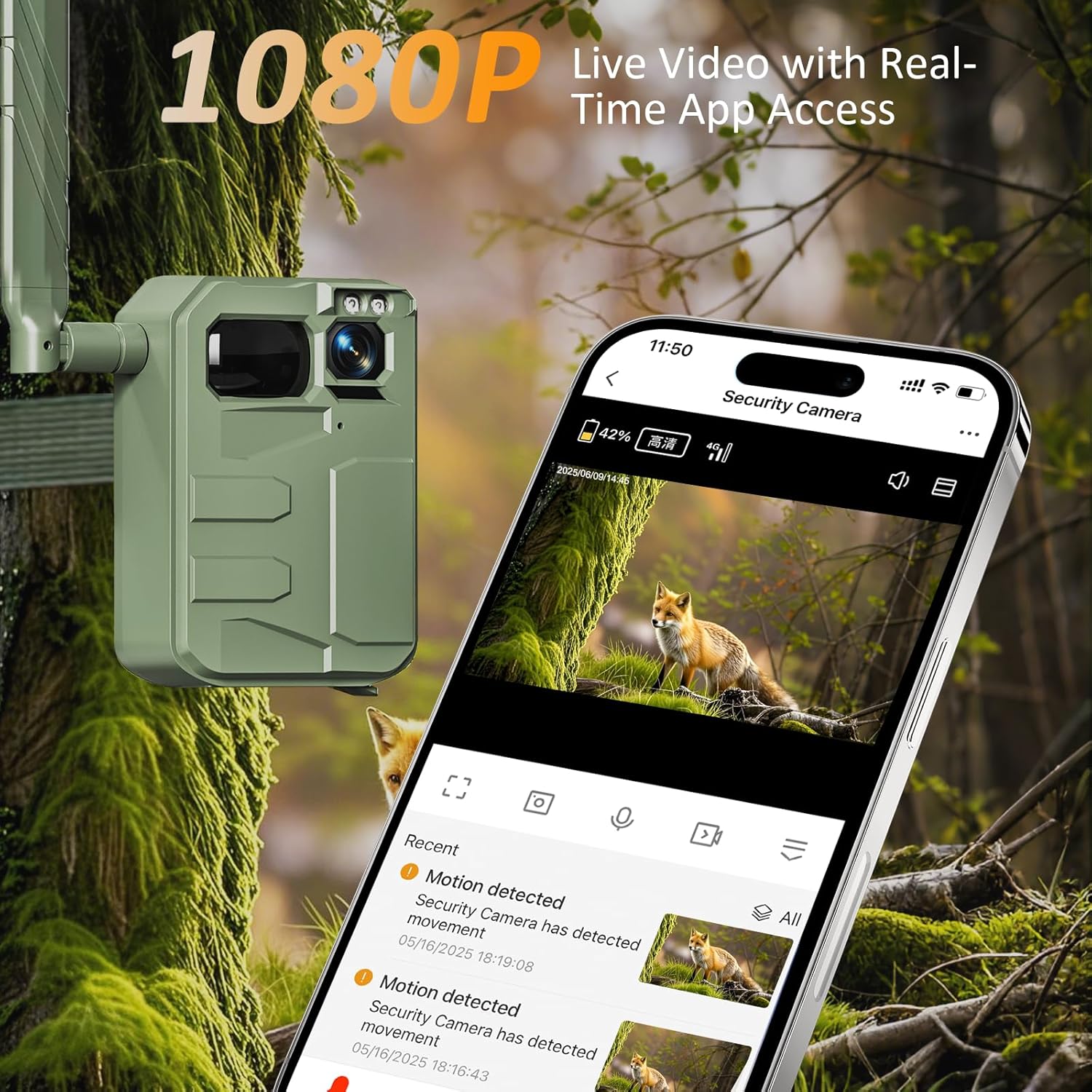 Zivif 4G LTE Cellular Trail Camera, Solar Powered Wildlife Game Camera with 1080P HD Video & Night Vision, 0.3s Fast Trigger, Motion Activated, No WiFi Needed, IP66 Waterproof, SIM Card Included