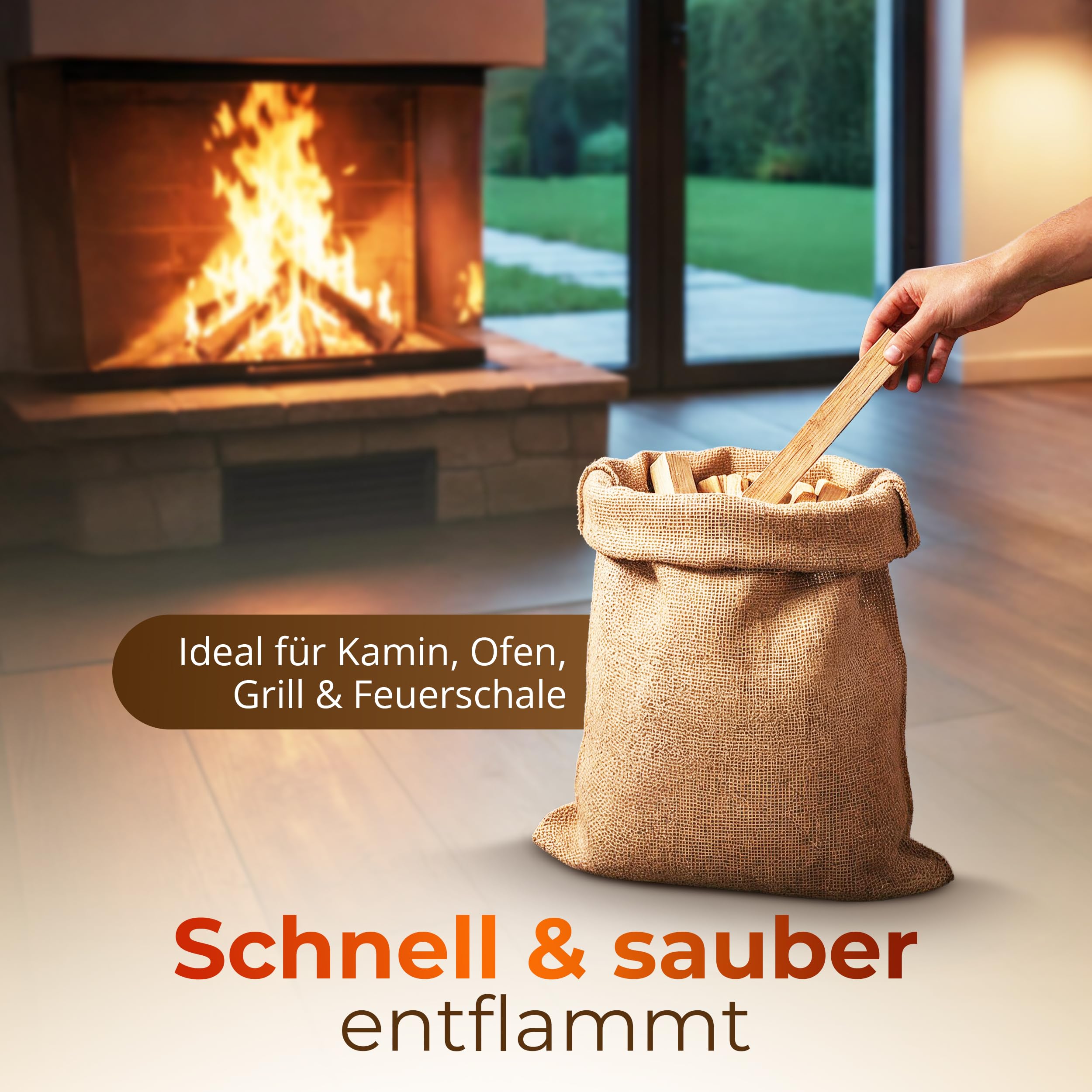 Aleko Parkett Premium 28 kg Brennholz - Anzünder aus Eichenholz, Bio Kaminanzünder, für Grill, Kamin, Ofen - perfekter Grillanzünder, getrocknetes und unbehandeltes Anmachholz