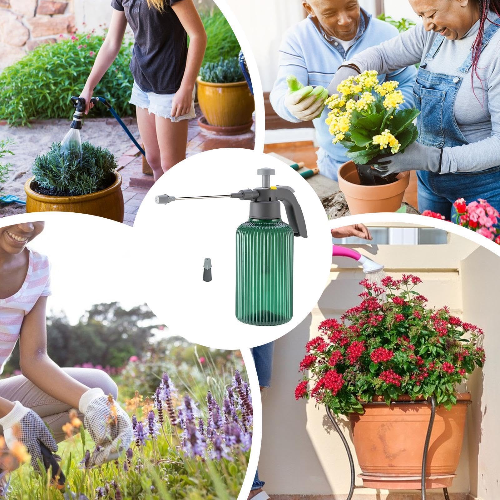 Gießkanne für den Außenbereich Sprühflasche mit 2 Modi und Zerstäuber | 2 Liter Pflanzen Gießkanne für Terrasse Balkon Gartendekoration Haus Blumen Rasen Garten Zimmerpflanzen