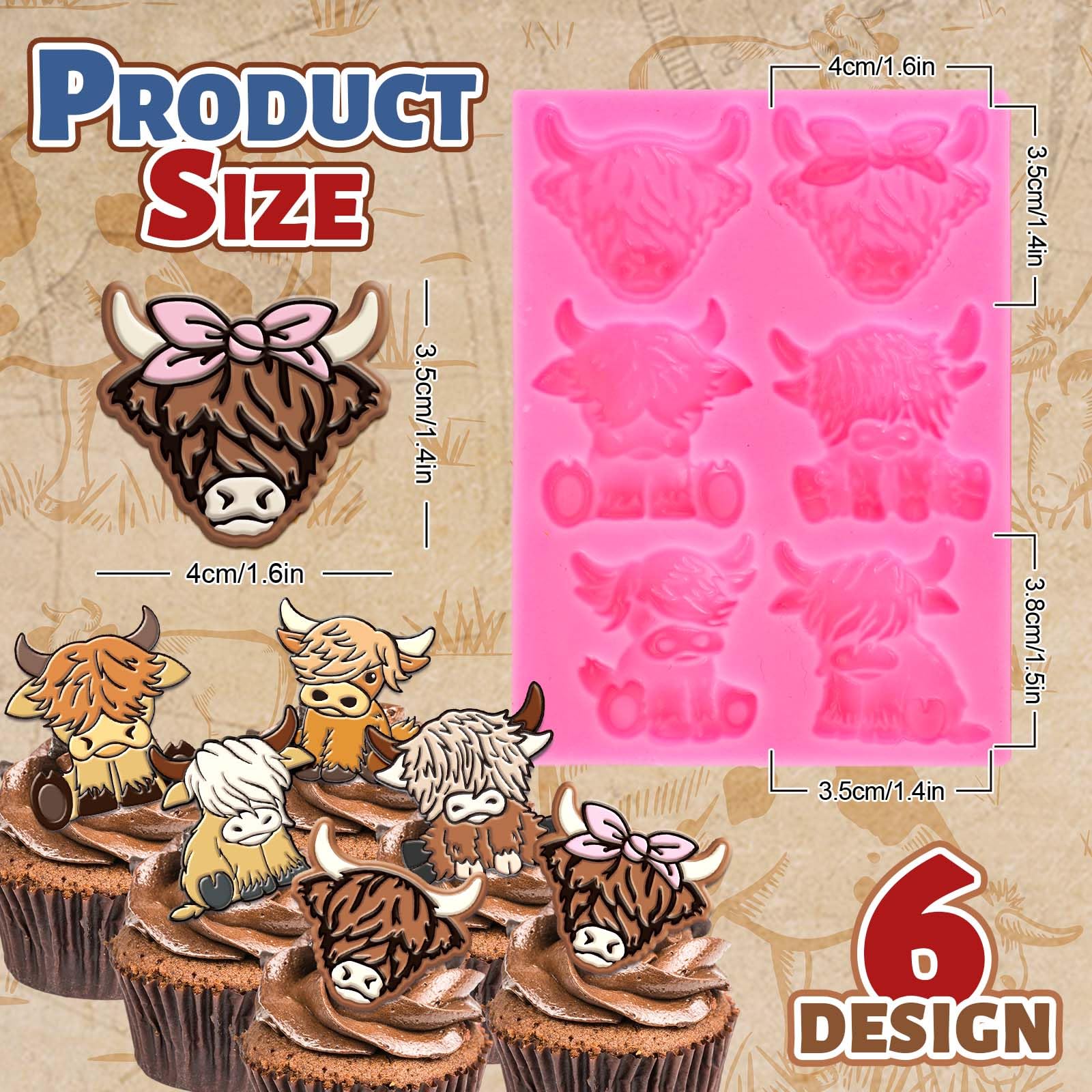 Silikonform Highland Cow - Gießform Für Kerzen & Deko