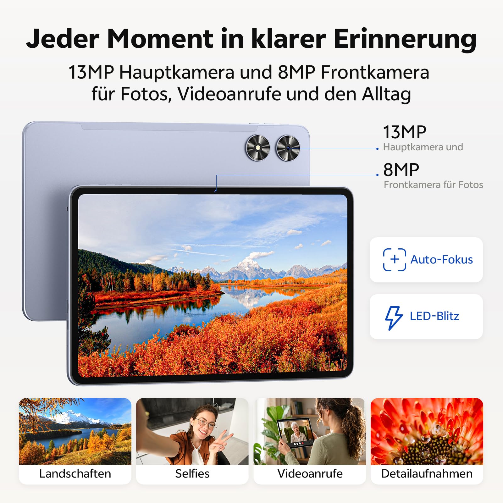 SVITOO Tablet Android 12 Pulgadas, 40 GB RAM, 128 GB ROM, GPS Integrado | Tablet con Procesador Unisoc T7280 Octa-Core 2,2 GHz, 8 GB RAM Física, Gemini AI, IPS 2K 90 Hz, 8000 mAh, Carga PD 20 W