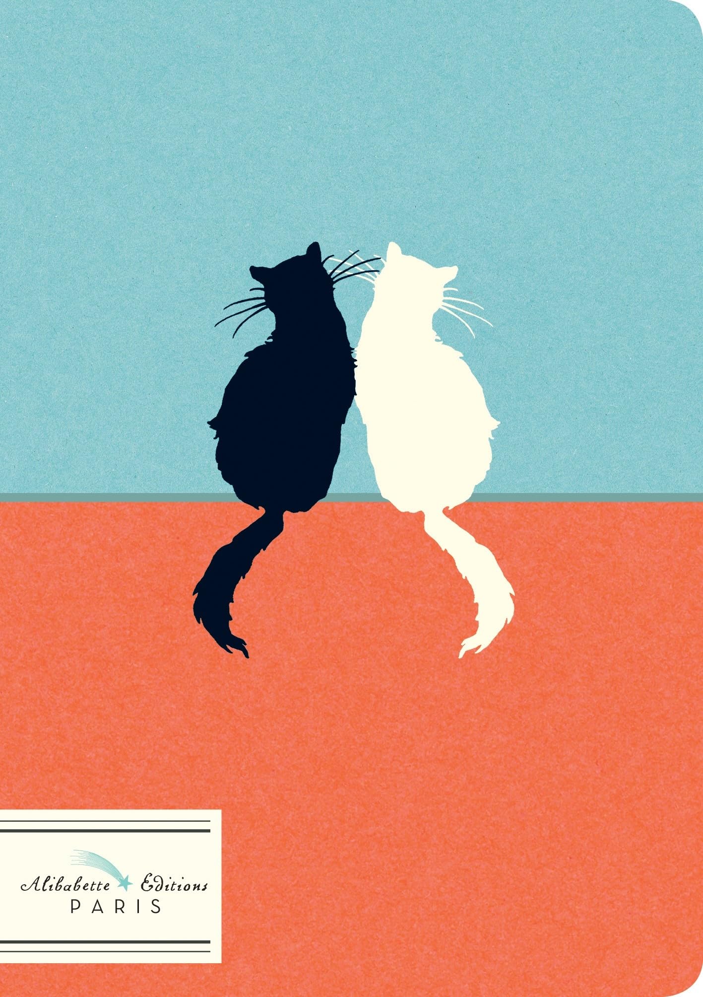 Editions Paris - Yin & Yang - Mini Journal - 6.75 x 4.75 inches, Unlined Ivory Paper w/Ecru Linen Stitching, 64 Numbered Pages, Matte Cover