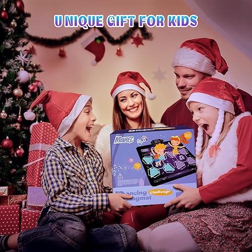 Miniatura 7 de Alfombrilla de baile doble para niños, juguetes para niños y niñas de 3, 4, 5, 6, 7, 8 años, ideas de regalos para palymat electrónico de desafío de