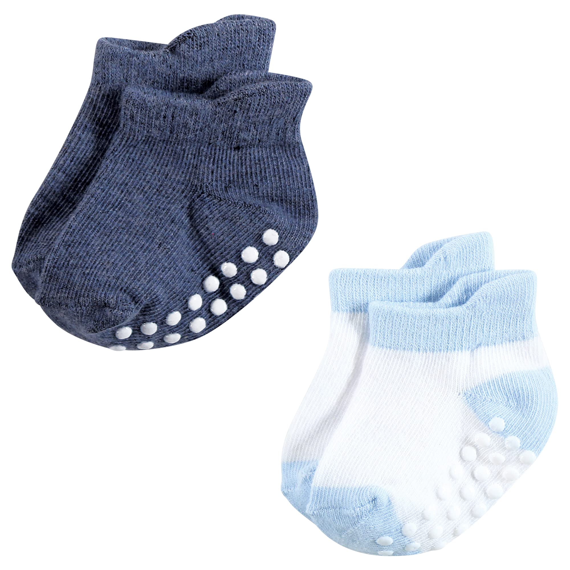 Hudson Baby Uniseks antypoślizgowe skarpety bez pokazu, niebieskie, 0-6 miesięcy