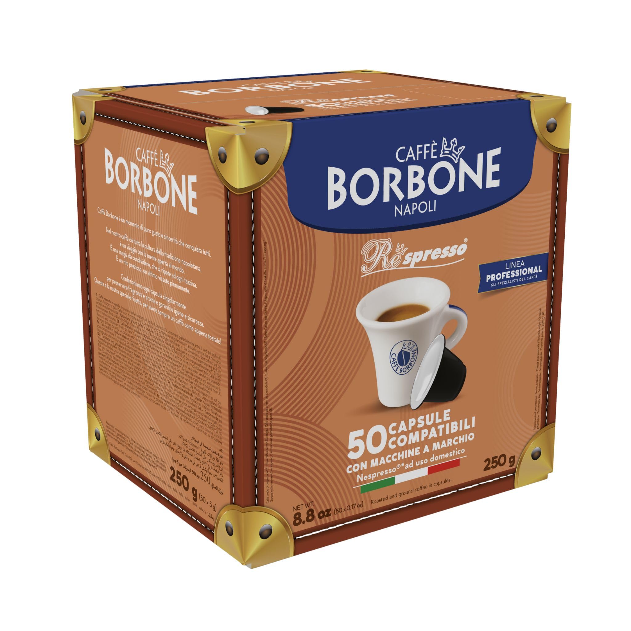4 x 50 Cápsulas Borbone respresso degustación 50 negra, 50 azul y 50 roja, 50 oro, compatibles con Nespresso