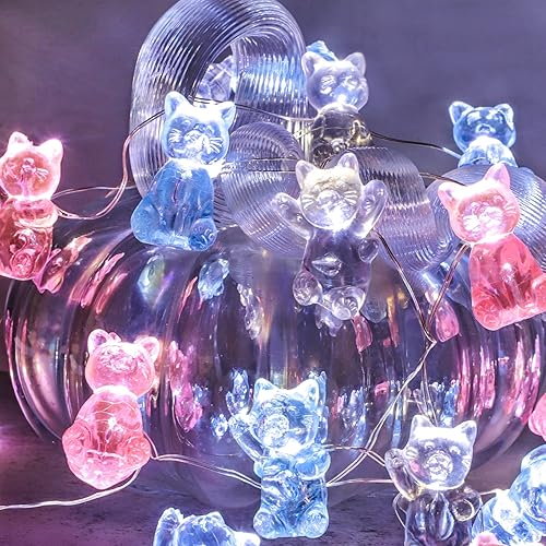 Miniatura 7 de Holitown Guirnalda de luces de fluorita natural de amatista, 30 luces LED de cristal natural, funciona con pilas con control remoto y temporizador,