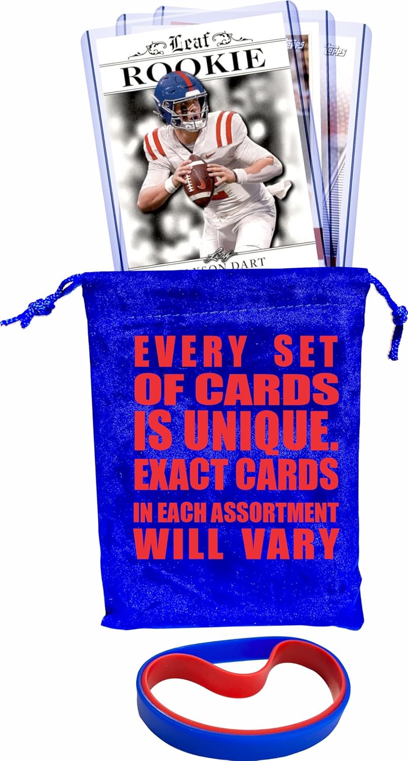 Jaxson Dart Cards (3) Assorted Football Card Gift Pack - Ole Miss, New York Giants