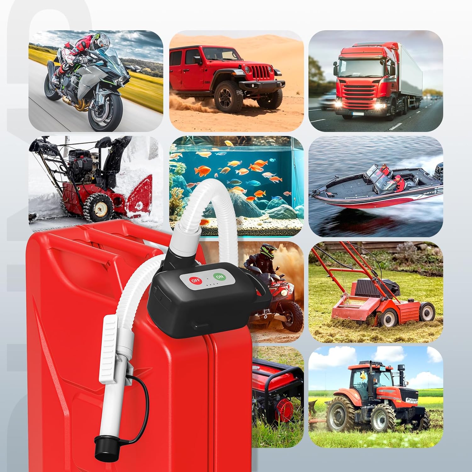 Rechargeable Fuel Transfer Pump with Auto Stop Sensor, Fast 3.2 GPM Flow Gas Can Pump Portable Fuel Pump, Lithium-Ion Battery Gas Transfer Pump for Oil, Diesel, Gasoline, Black - Image 7