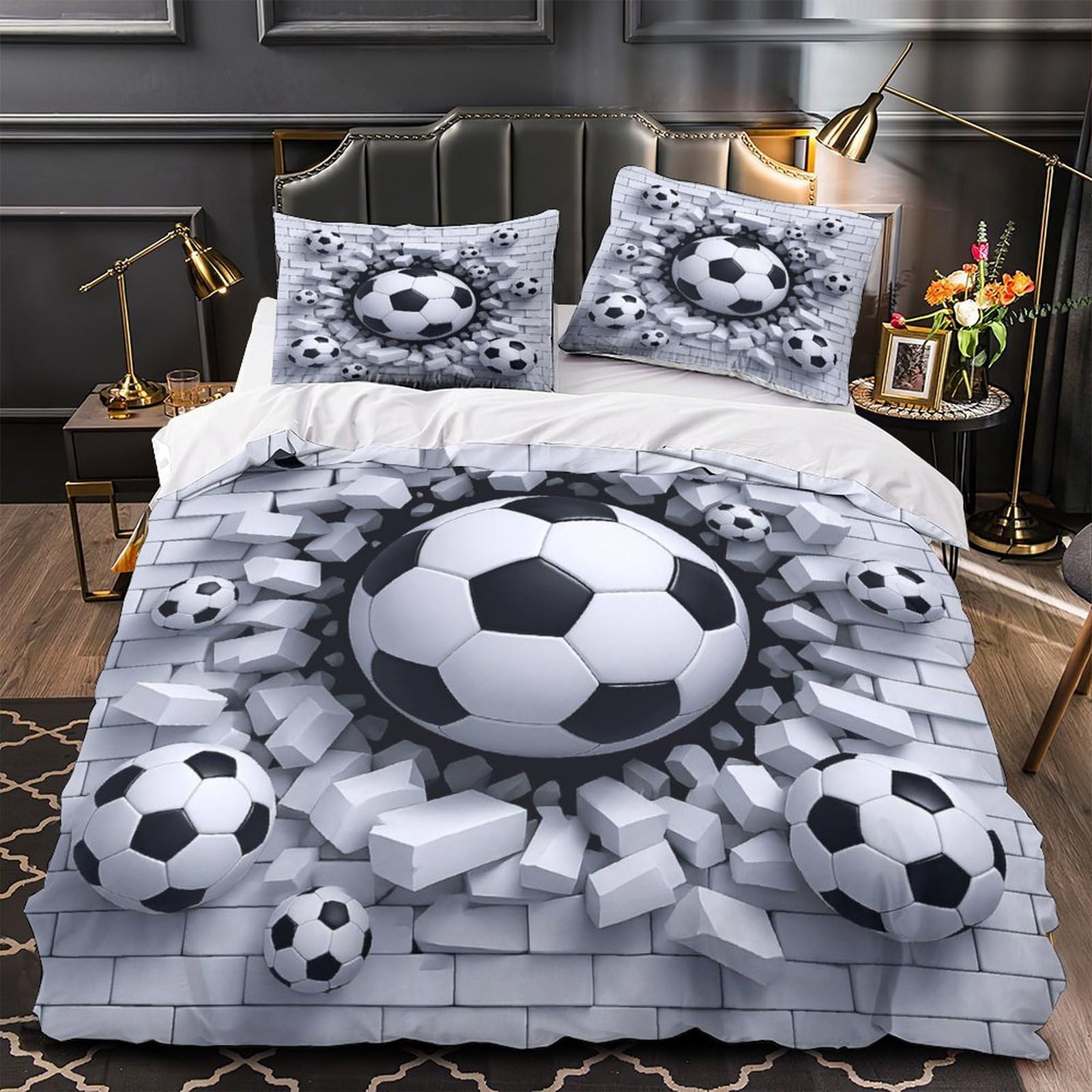 Housse de couette 140x200cm microfibre résistante avec fermeture éclair 3D