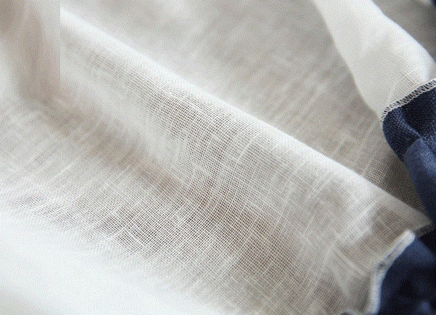 Short Curtain Transparent Sheer Voile Curtain with Navy Blue Ruffles Bow Window Treatment Valance Panel Drapes Half Curtain for Kitchen Café Bedroom Cabinet Curtain Door Curtain