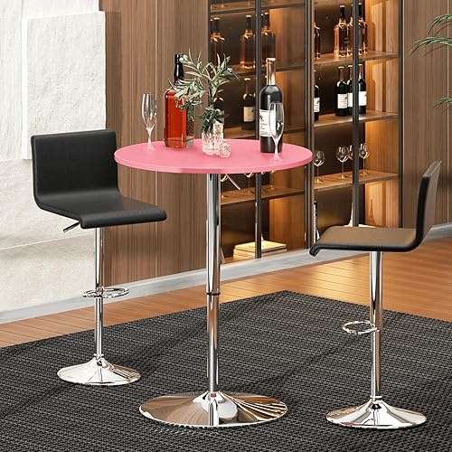 Miniatura 36 de MoNiBloom Mesa de pub bistro con barra redonda de 27.5 a 36 pulgadas, mesa de cóctel ajustable en altura con mesa de 23.5 pulgadas para comedor