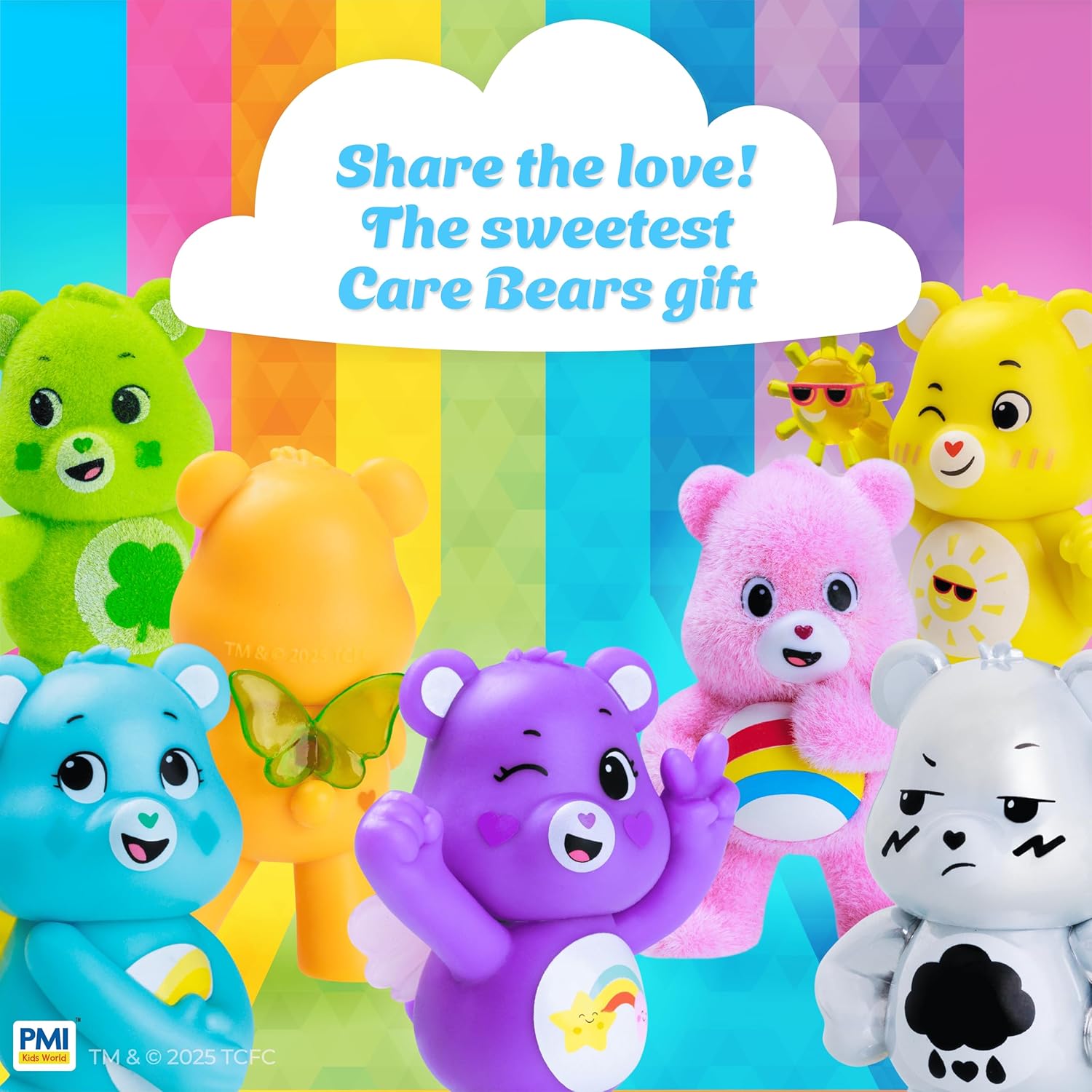 Care Bears Mini Collectible Figures | 12 Pack Deluxe Box | 12 Surprise Mini Figures with 2 Rare Hidden | Official Bears Collectibles by PMI Kids World | Assortment A to C (Assortment A)