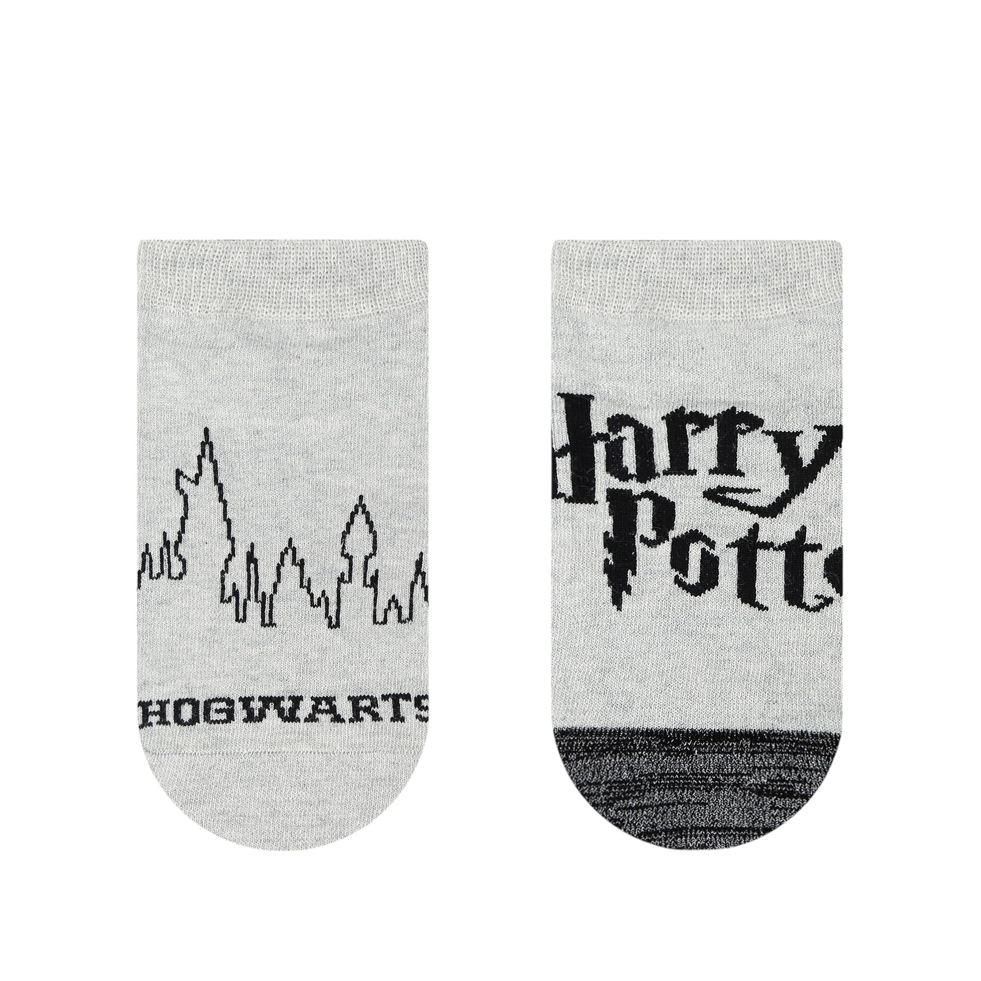 balenzia x Harry Potter Logo & Hogwarts Castle Lowcut Ankle socks for Women Made with Cotton and Spandex- Grey (Pack of 2)-picture-11