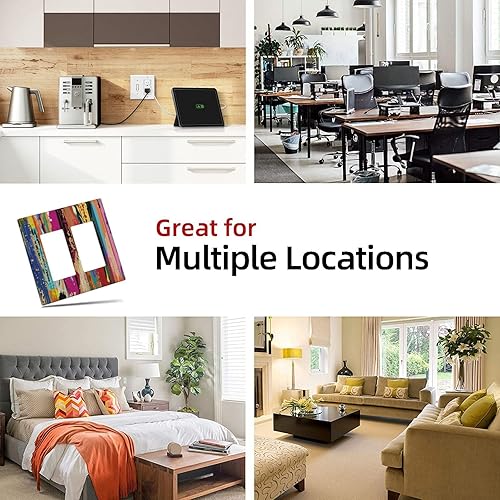 Vista 570 de Cubiertas decorativas de salida de estrella de mar playera, tablero de madera azul de concha de mar de 1 banda, decoración individual GFCI, placa