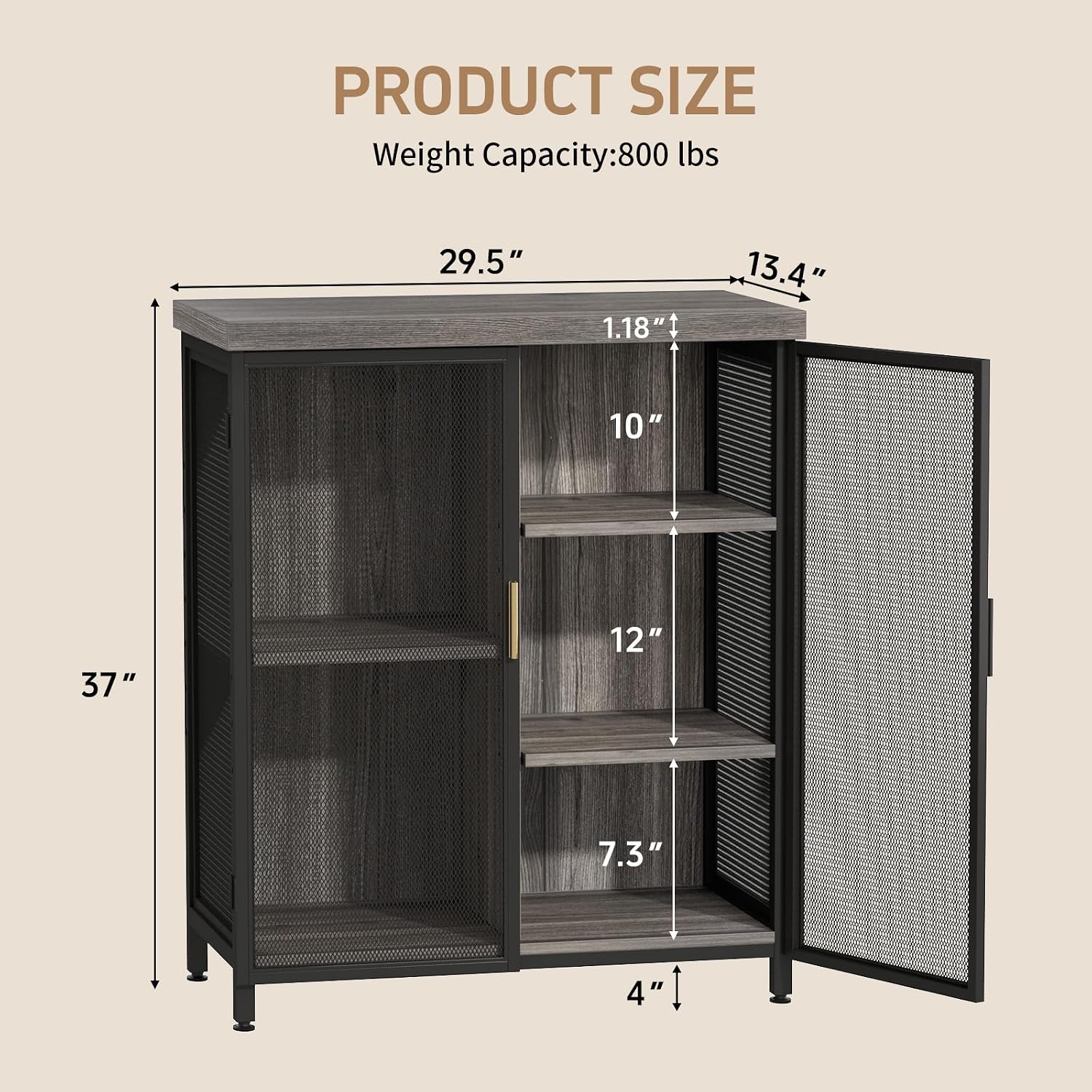 Small Coffee Bar Cabinet with Storage, 29.5" Bar Cabinet with Adjustable Shelves & Wire Mesh Doors, Liquor Cabinet for Kitchen Dining Room, Gray