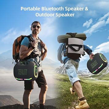 ZEALOT Loud Portable Bluetooth Speaker, 150W Wireless with LED Light, Dual Pairing, XBass, Bluetooth 5.3, 24000mAh, Outdoor Waterproof Speaker for Camping, Beach and Party