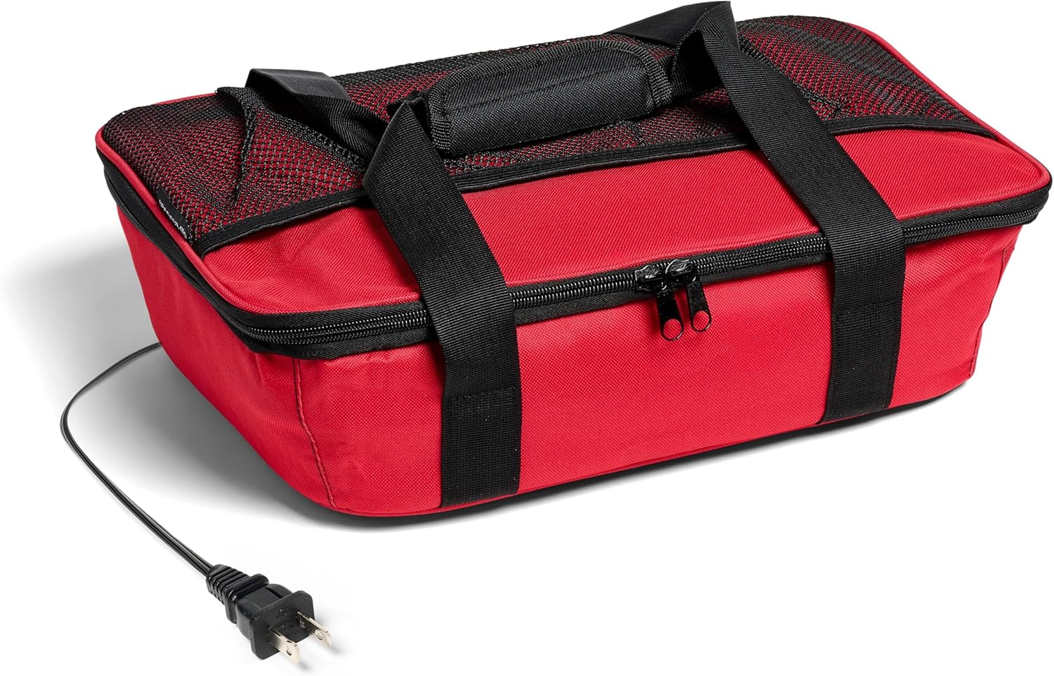 HOTLOGIC Max Large Portable Electric Food Heater W/Glass - Innovative Food Warmer and Heated Lunch Box for Adults Car/Home - Easily Cook, Reheat, and Keep Your Food Warm - Red - 120V