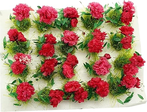 Miniatura 3 de PrettyLife 20 mechones de flores en miniatura para mini casa de muñecas, jardín de hadas, ferrocarril, escenario estático simulado, modelo de micro