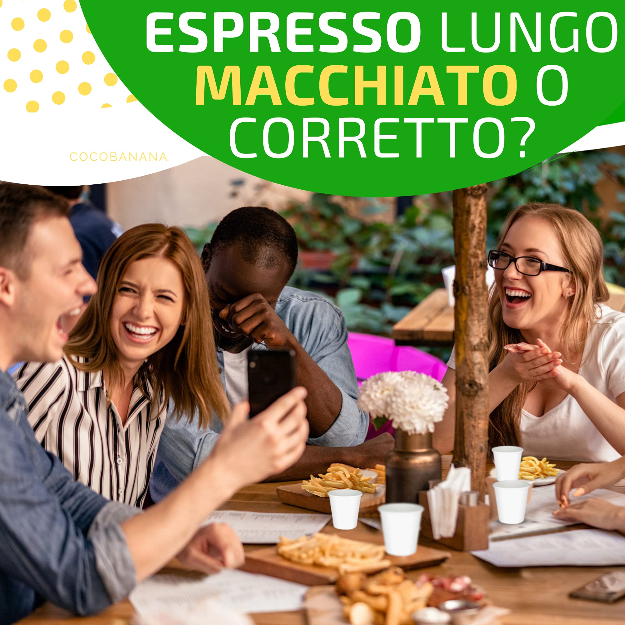 Cocobanana MEGAPACK Vasos de Papel de 75 ml, Desechables, Compostables - Cartón Inodoro e Insabor - Vasos Pequeños para Bebidas Calientes y Frías, Café Espresso - [Multicolor] [50]