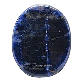 Amazing Gemstone Sodalite Worry Stone Crystals and Healing Stones - Worry Stones for Stress Relief Gifts - Piedra Crystal Fidget for Meditation, Calming, Relaxation