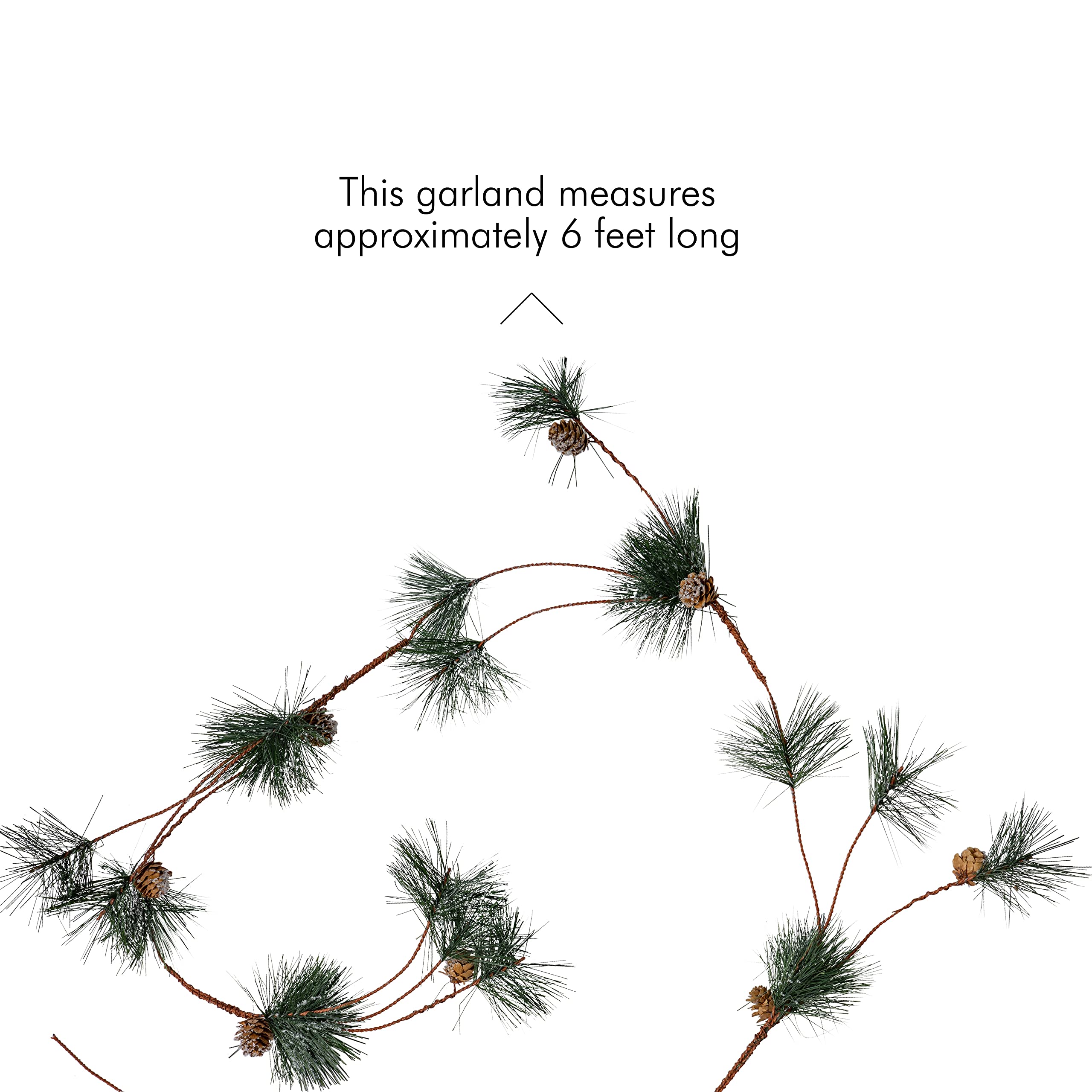 Ornativity Guirnalda de piñas y agujas, agujas de pino y piña, decoración rústica de Navidad, decoración de árbol de Navidad, guirnalda natural, 6 pies (paquete de 2)