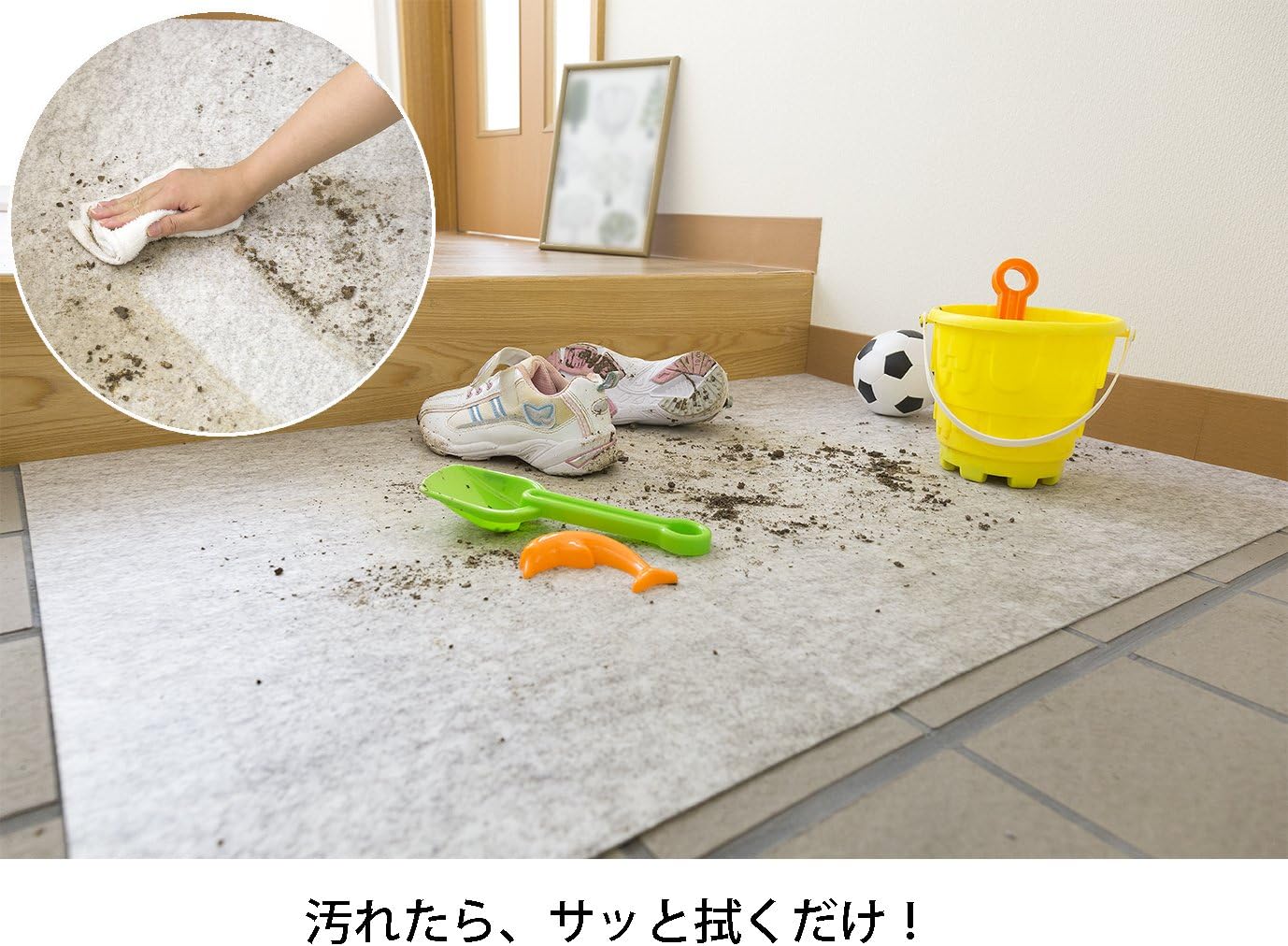 Amazon サンコー 滑り止め 玄関シート 大理石調 玄関フロア マット おくだけピタッ 60 90cm Ko 35 玄関マット オンライン通販
