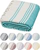 DEMMEX Organic Diamond Turkish Bath & Beach Towel | 100% Oeko-TEX Certified Cotton, Ultra-Soft, Quick-Dry, Lightweight, Compact & Oversized Luxury Peshtemal Towel, Prewashed, 71x36, Nile Green