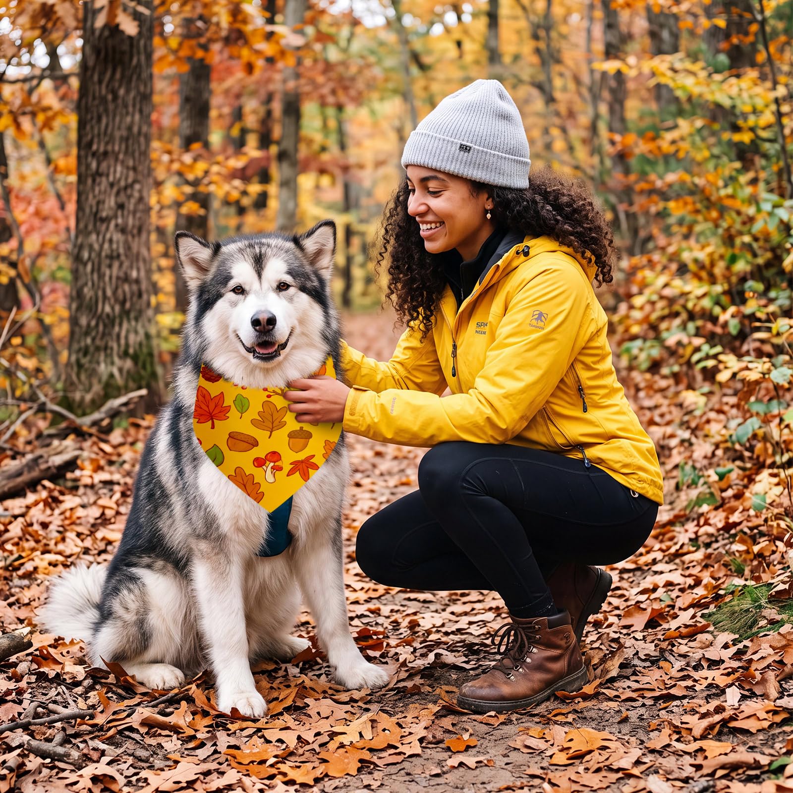 Weewooday 50 bandane autunnali per cani sfuse per animali domestici morbidi bavaglini triangolari regolabili bandana per accessori per la toelettatura di piccole, medie e grandi dimensioni (pianta
