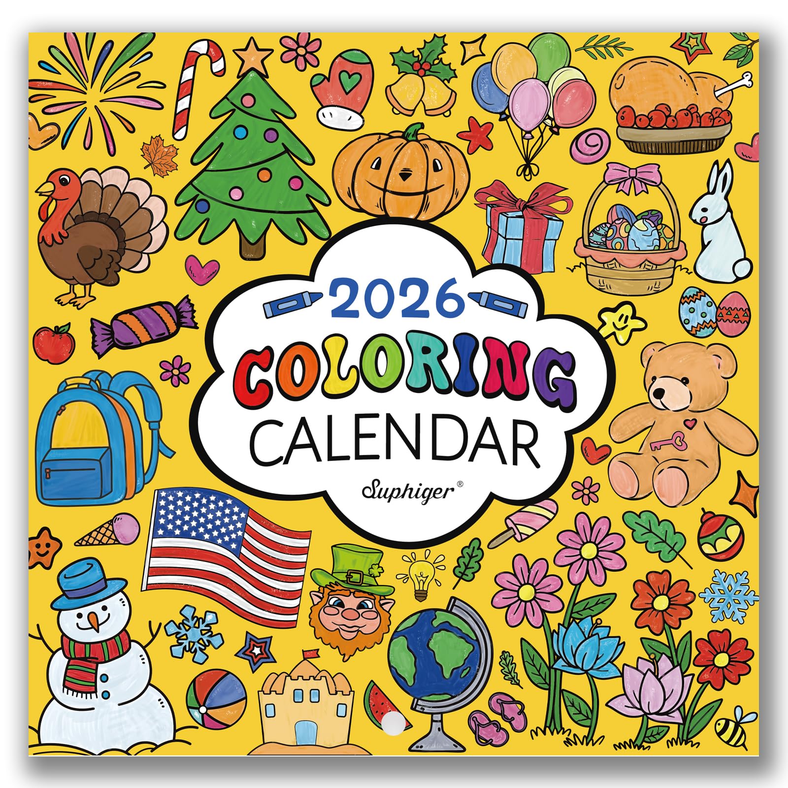 Locker.Ink | Fresh for 2026: Kid-Friendly Calendars to Spark Creativity Suphigher 2026 Kids Coloring Calendar