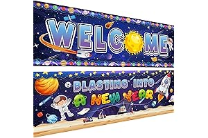 Harloon Space VBS Decorations Outer Space Classroom Welcome Banner