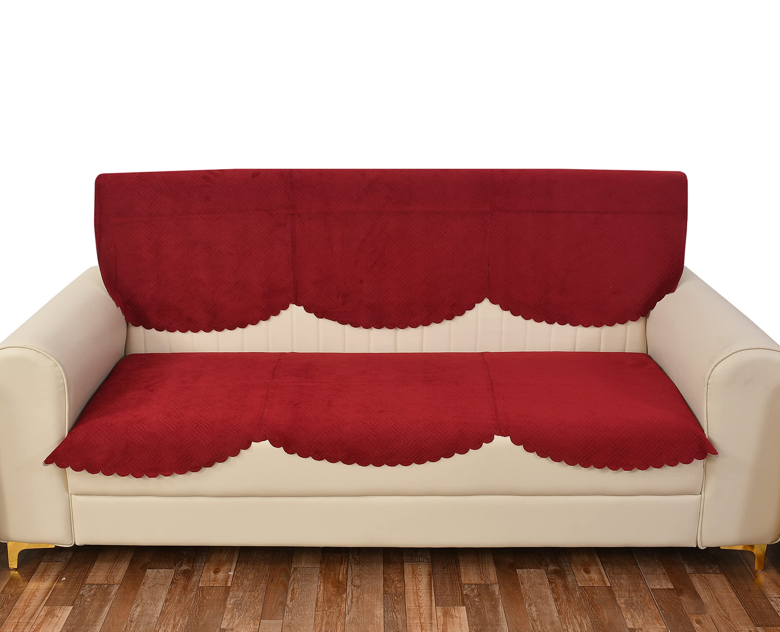 Pink Quilted Sofa Cover - Velvet 1 Seater Cover -22 Pink Quilted Sofa Cover - Velvet 1 Seater Cover -22
