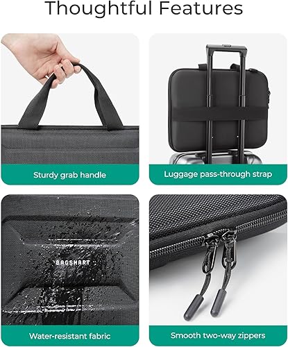 Miniatura 5 de BAGSMART Funda para computadora portátil de 15.6 a 16 pulgadas con correa, bolsa impermeable a prueba de golpes para laptop con asa resistente,