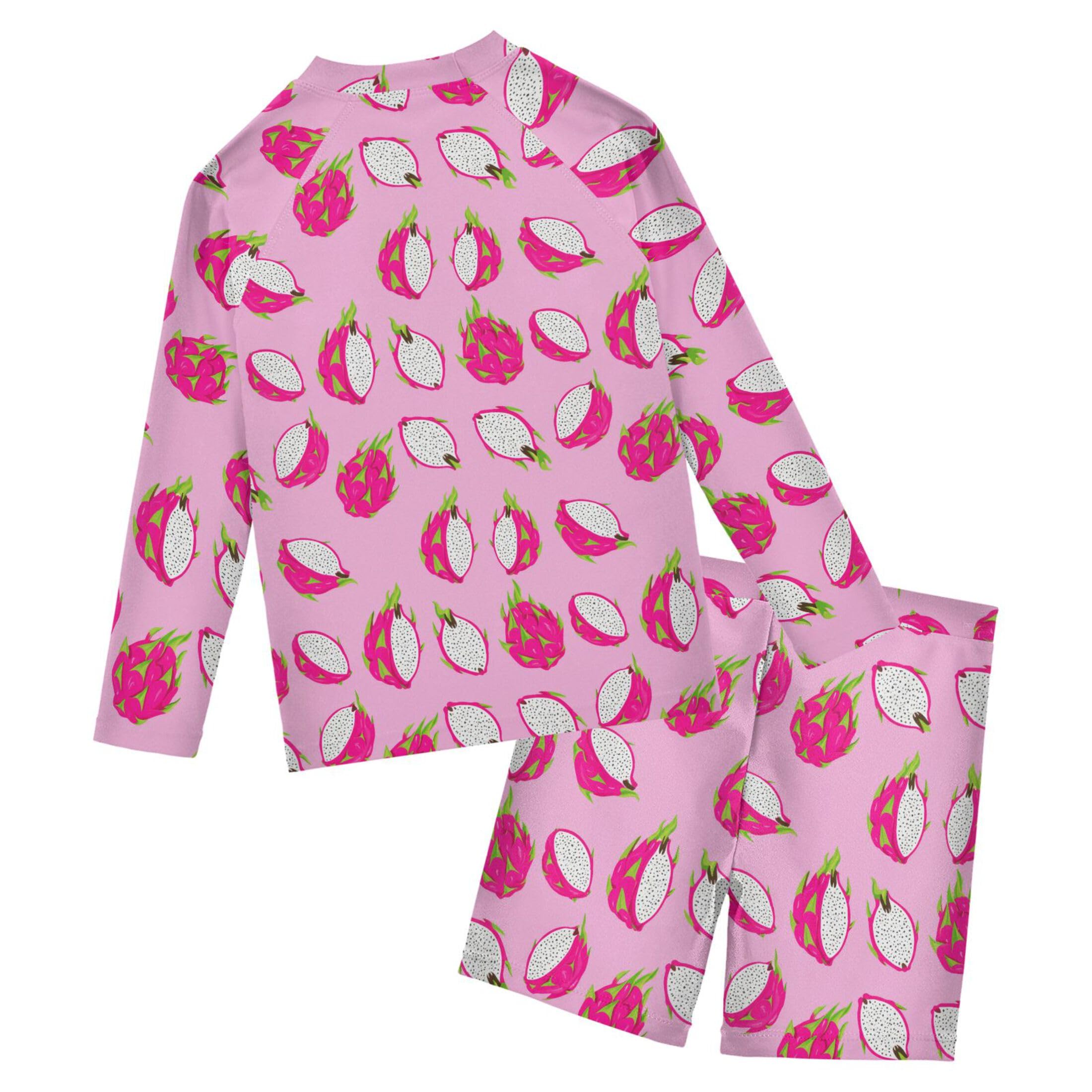 Pitaya Fruit Baby Boys' Toddler Long Sleeved Rashguard Swim Bathing Suit Set B0404724