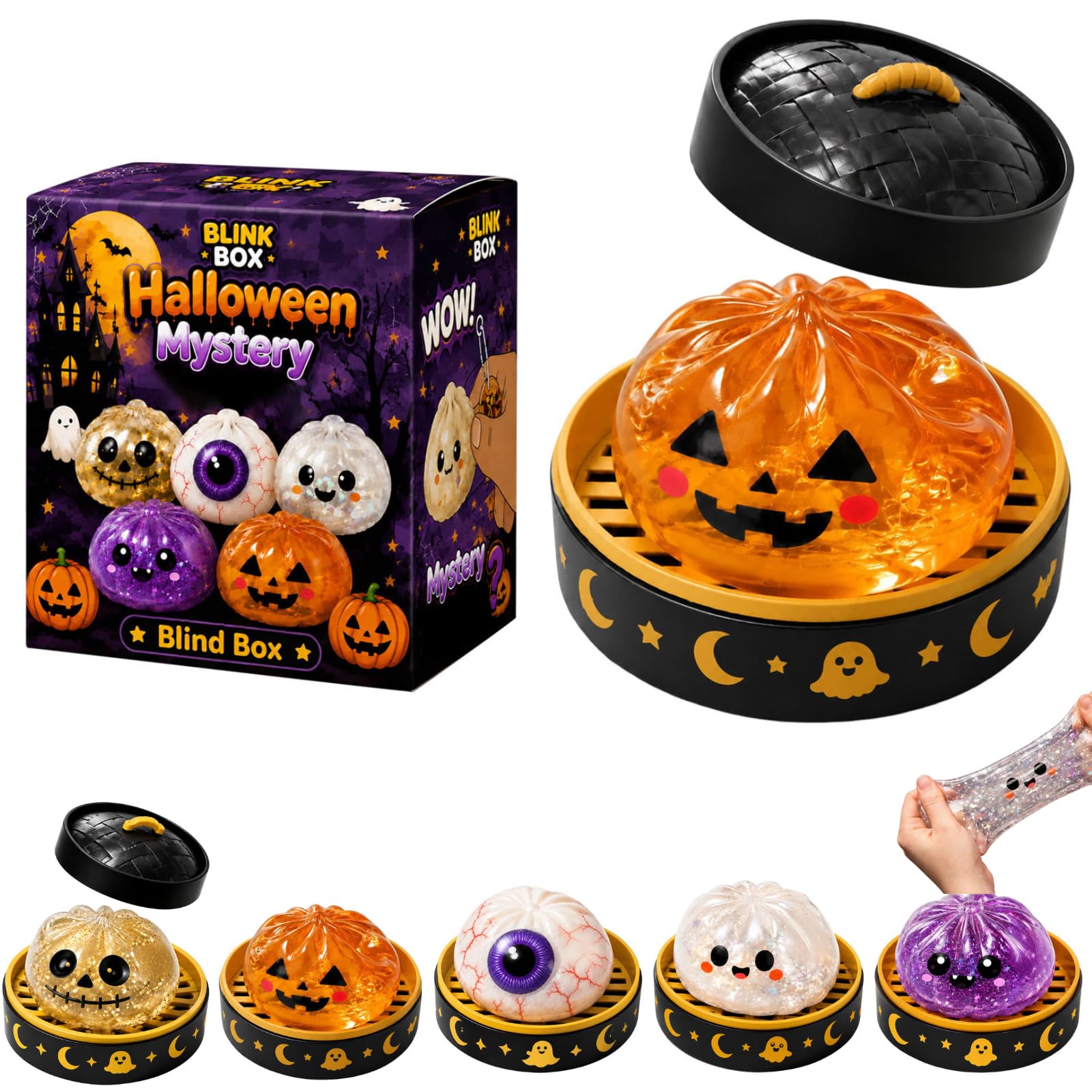Halloween Squishy Mystery Box Set, Cute Glitter Squishies Stress Balls (F1) — image 1